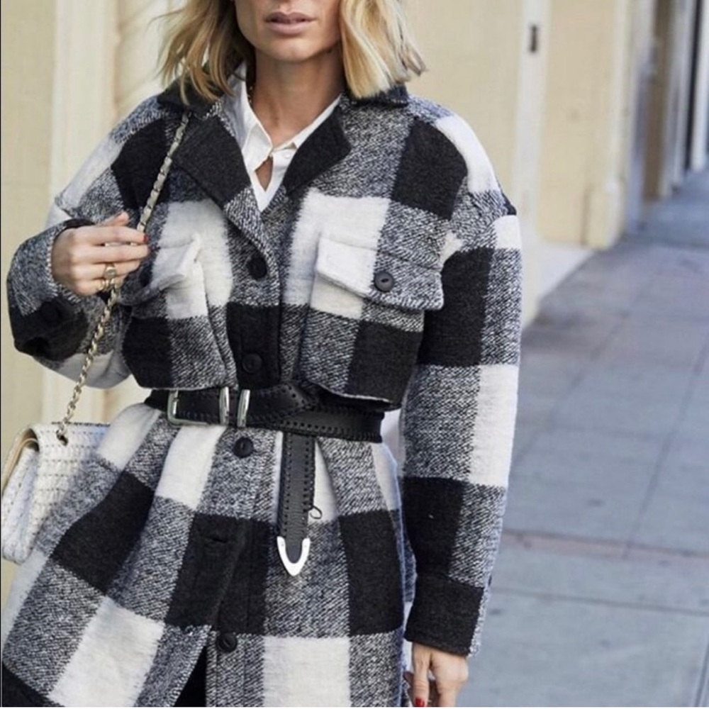 Anine Bing Maeve Buffalo Check Winter Jacket